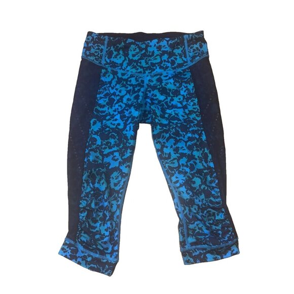 Lululemon Stop at Nothing Crop Leggings Womens 4 Blue Black - Picture 1 of 5